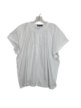 Sunnow Button Front Top Blouse XL White New WOT Loose Fit